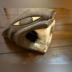 Hand Carved Wooden Jaguar Head Sculpture With Mayan or Aztec Calendar